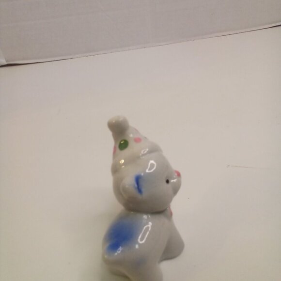Ceramic Teddy Bear Party Hat Vintage Cute 3" Tall Home Decor - Picture 7 of 11